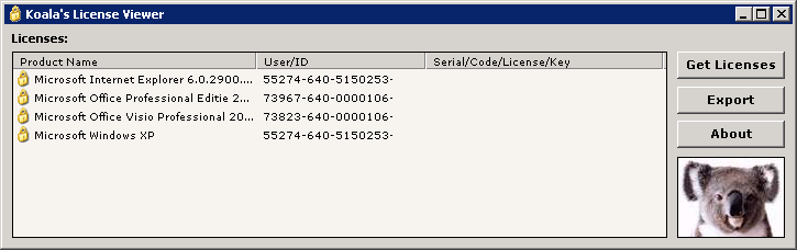 Koala License Viewer